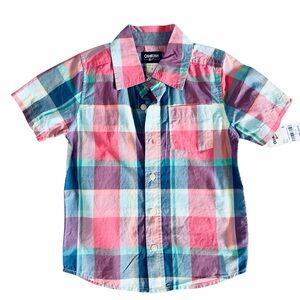 OshKosh B'gosh Pastel Plaid Shirt - Pink, Blue, Purple